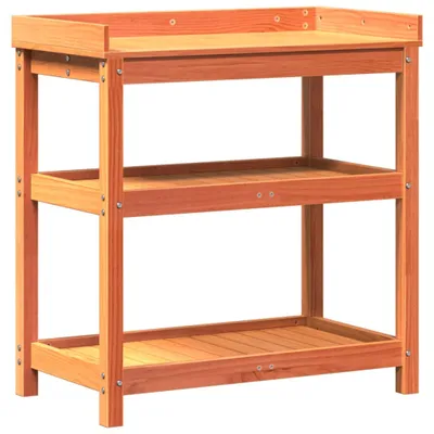 Immagine prodotto di Tavolo per piante con ripiani Brown 82,5x45x86,5 cm in legno di pino massiccio