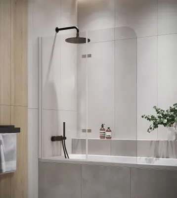Obrázek produktu pro Badplaats Vanová Zástěna Austin 100 x 140 cm - Chrom - Otočná Zástěna 5 mm - Bezpečnostní Sklo a Antikalk