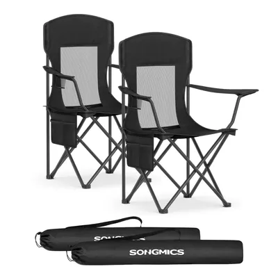 Produktbild von SONGMICS Campingstuhl 2er Set, Klappstuhl Outdoor, Angelstuhl, hohe Rückenlehne