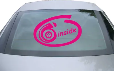 Produktbild von Indigos UG - Aufkleber Heckscheibe & Motorklappe DE6110 - pink - 600x399 mm - turbo inside - Auto Scheiben Fenster Heckklappe Tuning Racing JDM - Die cut