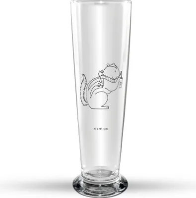 Produktbild von Mr. & Mrs. Panda Bierglas Eichhörnchen Smoothie - Transparent - Geschenk, Streifenhörnchen, Green Smoothies, Bier Glas, Trinkglas, Diät, Glasbecher, Glasbierglas