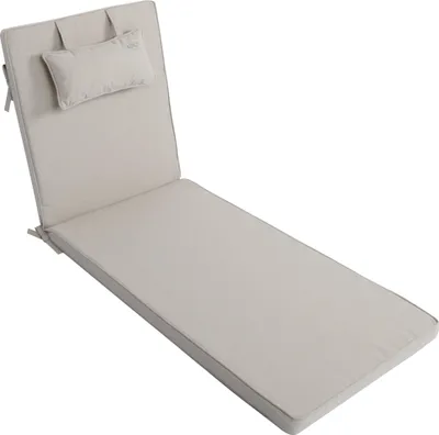 Produktbild von LILENO HOME Sonnenliege Auflage mit Kopfkissen [1er Set - Rollliege] in Creme - Gartenliegen Auflage perfekt für Strandliege - Auflage für Gartenliege MAR