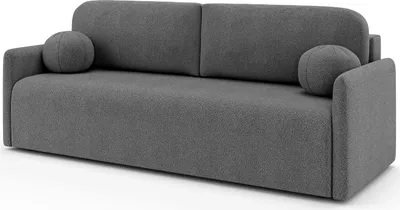 Produktbild von MEBLINI Sofa mit Schlaffunktion - Schlafcouch Ausziehbar - Schlafsofa mit Bettkasten - Sofabett - Couch mit Schlaffunktion - Klappsofa - ANAKIN - 210x90x93cm - Dunkelgrau Boucle
