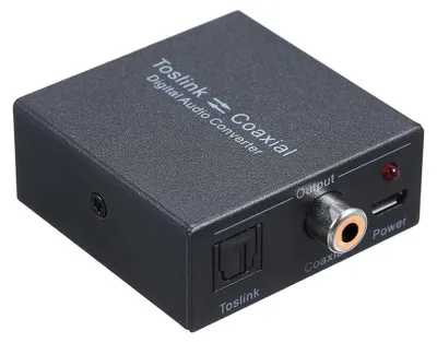 Image de Convertisseur audio numérique 2 voies SPDIF Toslink ↔ Coaxial - Convertisseur & répartiteur optique-coaxial bidirectionnel