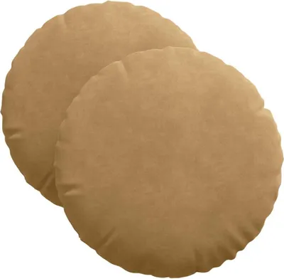 Zdjęcie produktu dla vidaXL Poduszki do siedzenia, 2 sztuki, brązowe, Ø 40 x 13 cm, aksamit