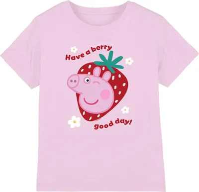 Imagen del producto de Camiseta para niños de Peppa Pig, diseño "Buen día", modelo TV26360 (128), color rosa