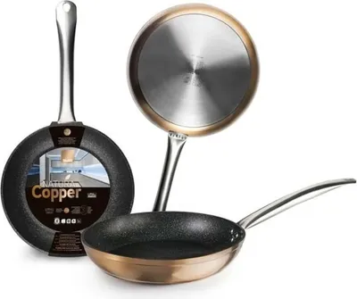 Image de Ibili Frying pan 495022 in Brown color size 22 cm