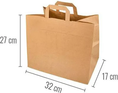 Obrázok produktu pre PAPSTAR  86449 PAPSTAR Papier-Tragetasche, 320 x 170 x 270 mm, braun