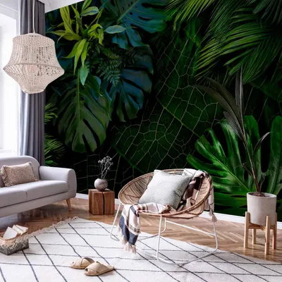 Produktbild von Selbstklebende Folie Fototapete - Dark Jungle 441x315 cm Blätter b-C-0224-a-a