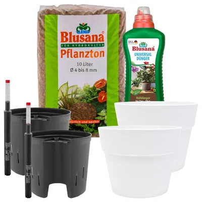 Produktbild von LENI Hydrokultur Komplett-Set mit Blumentopf Kulturtopf Wasserstandsanzeiger und Zubehör Hydrokultursystem Outdoor Indoor, KI-generiertes Bild
