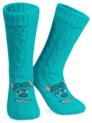 Produktbild von Disney Kuschelsocken Damen Teenager Größe 35–41, Flauschig Rutschfest ABS Stoppersocken, Geschenke für Frauen (Blau Sully)