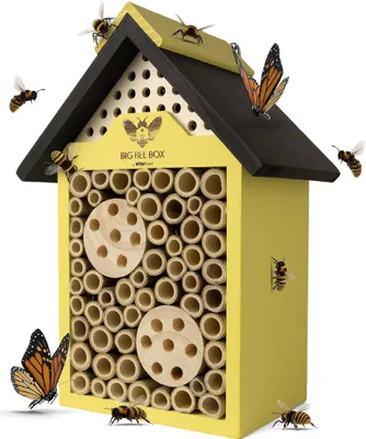 Produktbild von WildYard Große Bienenbox | Bambus Insektenhotel | Mauerbienenhaus | Gelb