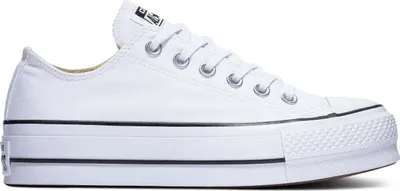 Produktbild von Converse Chuck Taylor All Star Lift Ox Frauen Schnürschuhe aus Segeltuch mit Plateau Weiß Schwarz – undefined / Weiß schwarz