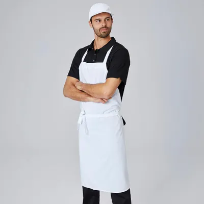 Produktbild von Latzschürze 80 x 100 cm weiß : weiß : 100% Polyester