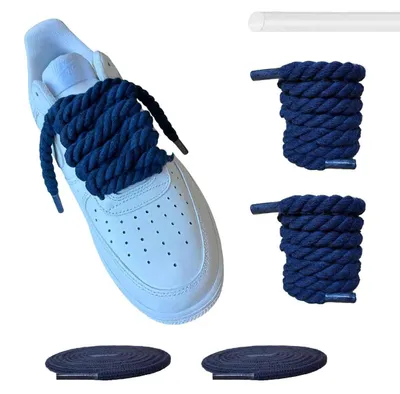 dicke schnuersenkel seil blau navy