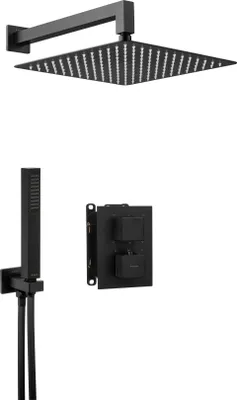 Produktbild von Unterputz-Duschset thermostatischer Box Schwarz