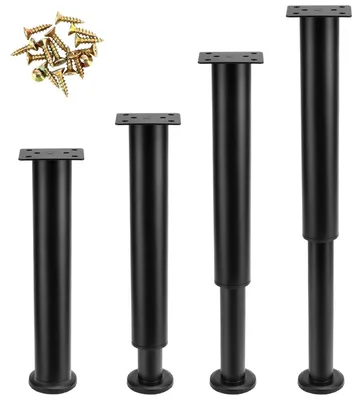 Produktbild von QWORK® 4 Stück Möbelfüße Set, Höhenverstellbare Möbelbeine 25-42cm Schwarz, Möbelfüsse, für Sofa, Bett, Schrank