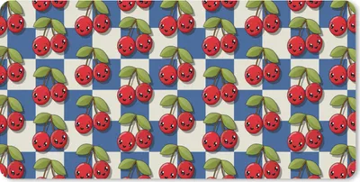 Produktbild von MuchoWow® Schreibtischunterlage Mädchen - Kirsche - Essen - Muster - Mädchen - Kinder - Mädchen 80x40 cm - XXL Mauspad - Gaming Mauspad