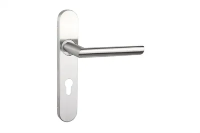 Produktbild von Lavuzo Türgriffe Ragusa Edelstahl mit abgerundetem Schild PC72 - Pro Set