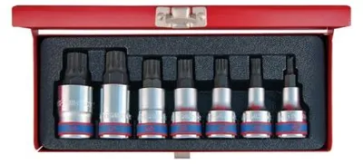 Obrázok produktu pre Sada 1/2'' drážkovaných zásuviek 7 kusov krátka M6-m18