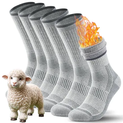 Produktbild von TANSTC Merino Wintersocken Thermosocken Herren 47-50 Atmungsaktiv Wandersocken S