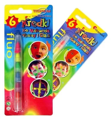 Produktbild von Segmentierte Gesichtsmalstifte 6 Farben fluo Titanum