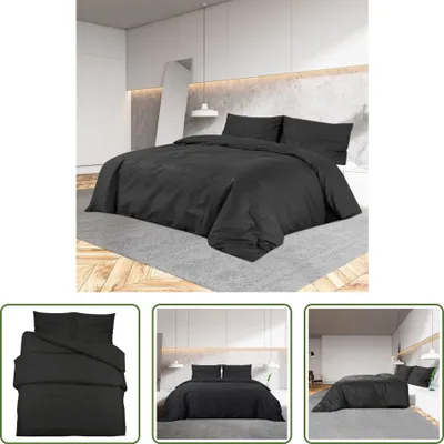 Immagine prodotto di The Living Store Set di biancheria da letto nero 140x200 cm in cotone