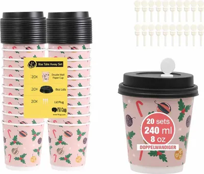 Produktbild von filcup Kaffeebecher 20er Set pink Auslaufsicher Doppelwandig Umweltfreundlich