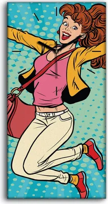 Produktbild von Leinwand Wanduhr Wandkunst Uhr 30x60 Foto groß Pop Kunst Retro Comicbuch - schwarze Hände