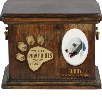 Obrázek produktu pro Bedlington teriér - Urna na popel psa, personalizovana urna s rytinou, pametni krabice na popel psa znacky Art-Dog