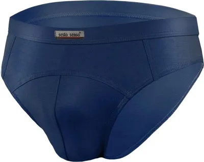 Produktbild von Sesto Senso Herren Slipy Nipper - Bequeme Baumwollunterwäsche mit Elasthan, Sportlicher Schnitt, Flache Nähte, Nicht Drückender Bund, Für Alltag, Farbe: Granatblau, Größe: SM02, Ideal für Männer M
