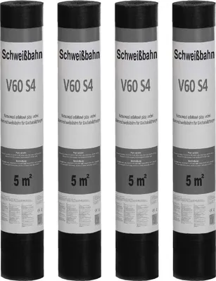 Produktbild von Isolbau Schweißbahn V60 S4 talkumiert 20m2 Bitumenbahn 4 Rollen Dachpappe