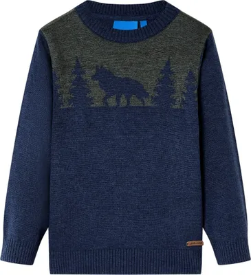 Produktbild von "2026 Promotion" Kinderpullover Gestrickt Marineblau 104 - Langarmshirts CC973