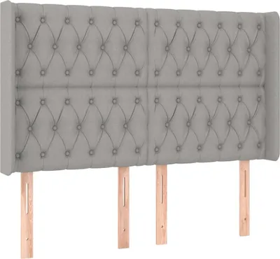 Obrázok produktu pre vidaXL Čelo postele s ušami svetlosivá 147x16x118/128 cm látka