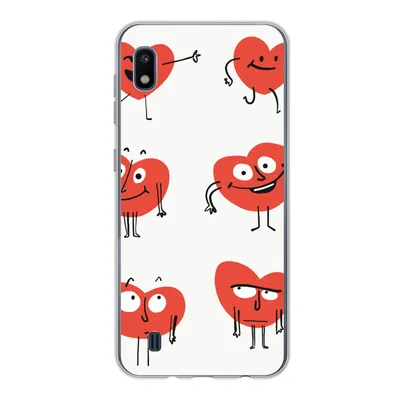 Produktbild von MuchoWow® Handyhülle Schutzhülle Hülle für Samsung Galaxy A10 Eine Illustration von neun Herzen mit Emotionen Silikon Softcase Handy Hülle - Schutzhülle