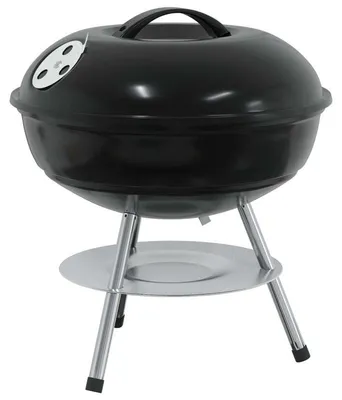 Produktbild von Holzkohlegrill, Konstruktion aus legiertem Stahl, abnehmbarer Aschebehälter, schwarz