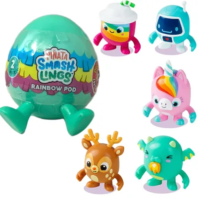 Produktbild von Pinata SmashLings zwei zufällige Smashlings-Figuren im Rainbow Pod Ei