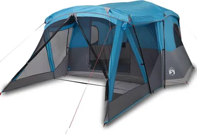 Produktbild von vidaXL Campingzelt mit Vorzelt 4 Personen Blau Wasserdicht