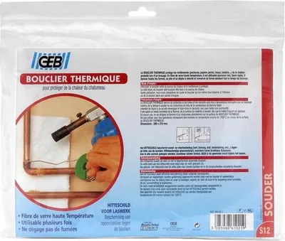 Produktbild von Hitzeschild 20 x 27 cm aus feuerfesten Keramikfasern 9,5 mm, flexibel, wiederverwendbar für Lötarbeiten