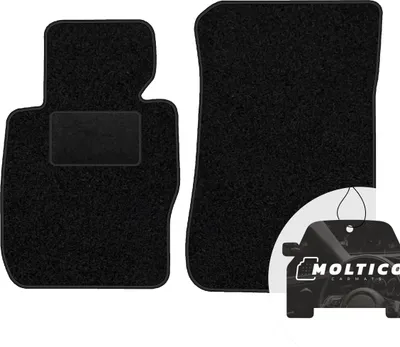 Produktbild von moto-MOLTICO Vorne Fußmatten Auto Velours Autoteppiche Schwarz Automatten Set 2-teilig passend für BMW X1 E84 2009-2014