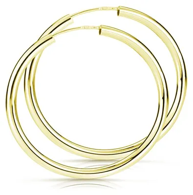 Produktbild von MATERIA Damen Ohrringe Gold Creolen 40mm - Gelbgold vergoldete Ohrringe aus 925 Sterling Silber SO-113