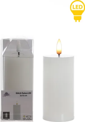 Produktbild von LED-Kerze Kunststoff IDALIA LED 5 x 13 cm Weiß 1 Stück