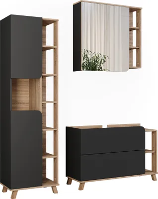 Produktbild von Badmöbel-Set Vicco Karen Sonoma/Anthrazit 3  Teile, Model 55433