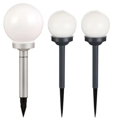 Produktbild von 3er Set Solarlampen, Kugelleuchten, Erdspieß, LED