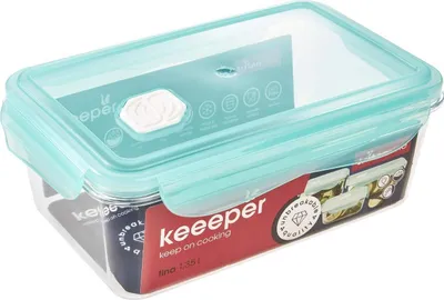 Immagine prodotto di barattolo per alimenti keeeper "tina", con clip, Tritan, 1,35 litri