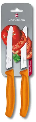Produktbild von Victorinox Classix Tafelmes rond kartel 11cm 2st - oranje
