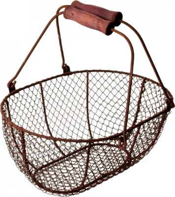 Produktbild von Esschert Design Drahtkorb Antikbraun oval mit 2 Griffen klein - Metall