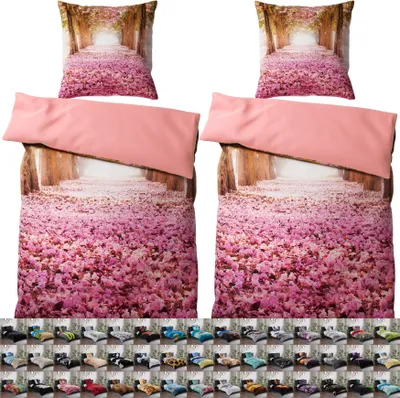 Obrázek produktu pro SANILO® Ložní prádlo 135x200 cm, 100% nejjemnější bavlna, 4-dílné, povlak na přikrývku, povlak na polštář 80x80 cm - Romantika