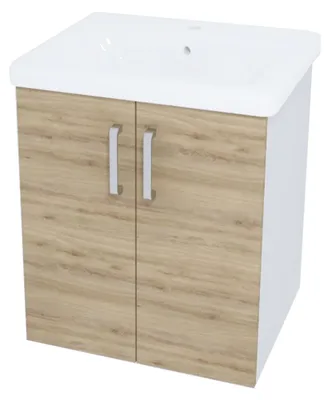 Imagen del producto de Mueble Kolpa EVELIN con lavabo, modelo OUE 55, color gris/roble