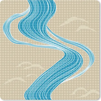 Produktbild von MuchoWow® Mauspad Mousepad Muster - Berg - Fluss 20x20 cm - Mousepads - Maus Mat - Pad - Mausunterlage - Desk Mat - Bureauartikeln